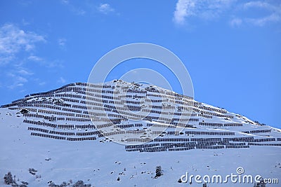 Avalanche barriers Stock Photo