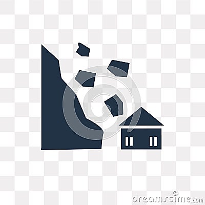 Avalanche and House vector icon isolated on transparent background, Avalanche and House transparency concept can be used web and Vector Illustration