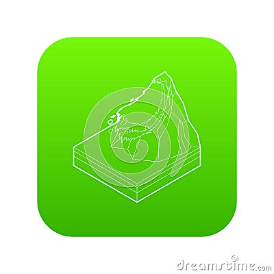 Avalanche icon green vector Vector Illustration