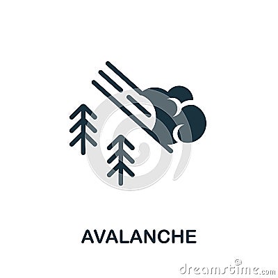 Avalanche icon. Simple element from natural disaster collection. Creative Avalanche icon for web design, templates, infographics Cartoon Illustration