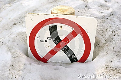 Avalanche swept sign Editorial Stock Photo