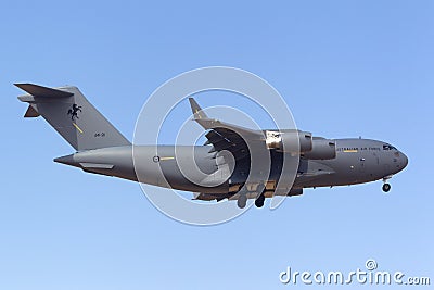 Royal Australian Air Force RAAF Boeing C-17A Globemaster III Large military cargo aircraft A41-211 from 36 Squadron Editorial Stock Photo