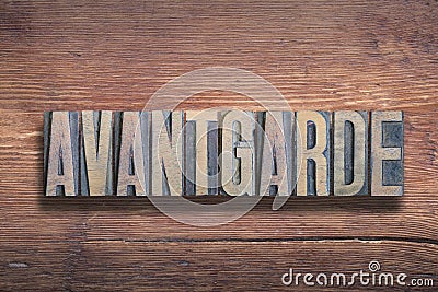 Avantgarde word wood Stock Photo