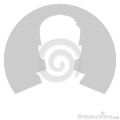 Avatar man on grey circle Cartoon Illustration