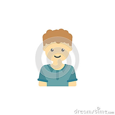 avatar of curly haired boy colored icon. Element of children icon for mobile concept and web apps. Colored avatar of curly haired Stock Photo