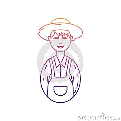 avatar farmer nolan icon. Simple thin line, outline vector of Avatars icons for ui and ux, website or mobile application Stock Photo