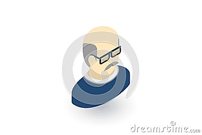 Avatar, father, adult man isometric flat icon. 3d vector Vector Illustration