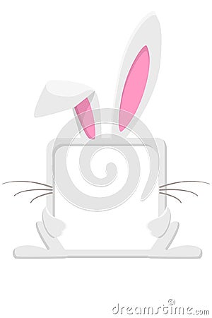 Avatar frame rabbit or hare, animal round template for game Vector Illustration