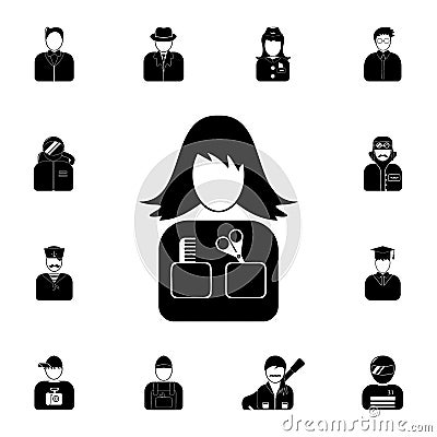avatar of a hairdresser icon. Detailed set of avatars of profession icons. Premium quality graphic design icon. One of the collect Stock Photo