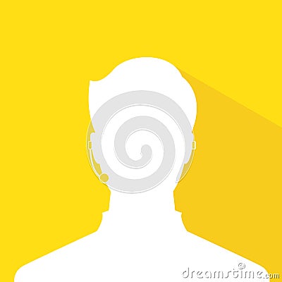 Avatar head profile silhouette with shadow call center male pic Stock Photo