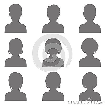 Avatar, head silhouette Vector Illustration