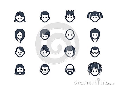 Avatar icons 2 Vector Illustration