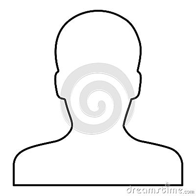 Avatar man face silhouette User sign Person profile picture male contour outline icon black color vector illustration flat style Vector Illustration