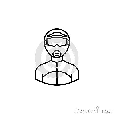 Avatar motocross outline icon. Signs and symbols can be used for web logo mobile app UI UX Vector Illustration