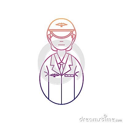 avatar pilot nolan icon. Simple thin line, outline vector of Avatars icons for ui and ux, website or mobile application Stock Photo
