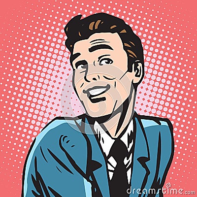 Avatar portrait smiling male Vector Illustration