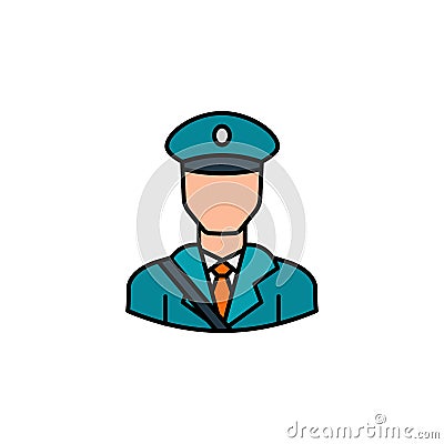 Avatar postman outline icon. Signs and symbols can be used for web logo mobile app UI UX Vector Illustration