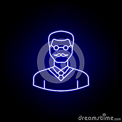 avatar professor outline icon in blue neon style. Signs and symbols can be used for web logo mobile app UI UX Stock Photo