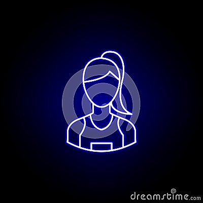 avatar runner line icon in blue neon style. Signs and symbols can be used for web logo mobile app UI UX Stock Photo