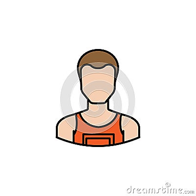 Avatar runner outline colored icon. Signs and symbols can be used for web logo mobile app UI UX Vector Illustration