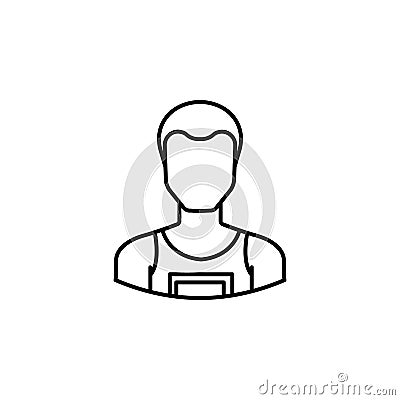 Avatar runner outline icon. Signs and symbols can be used for web logo mobile app UI UX Vector Illustration