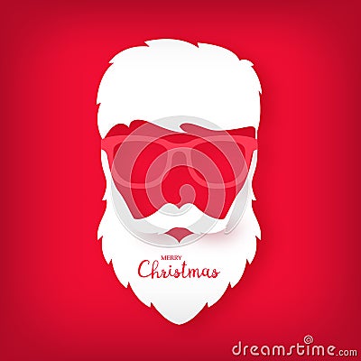 Avatar Santa Claus with a beautiful hairdo. Vector Illustration