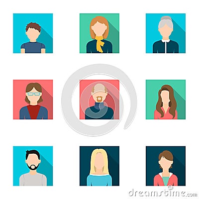 Avatar set icons in flat style. Big collection of avatar vector symbol stock illustration Vector Illustration