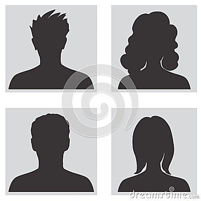 Avatar set. People profile silhouettes Stock Photo