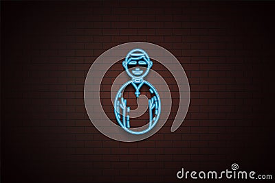 avatar shepherd icon in neon style. One of Avatars collection icon can be used for UI/UX Stock Photo