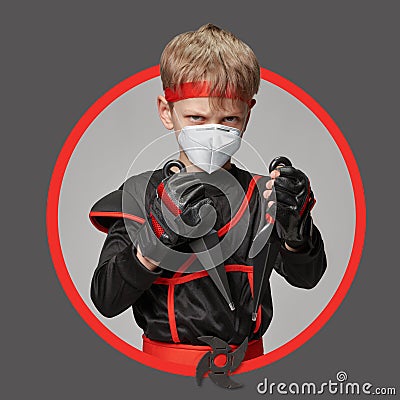 Avatar of young ninja Stock Photo