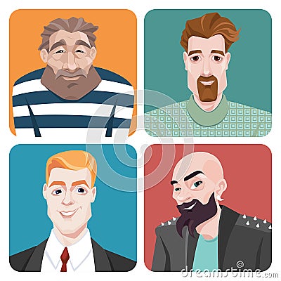 Avatars in cartoon style. Vector Illustration