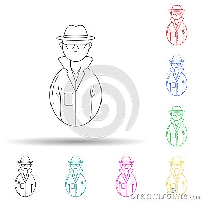avatars detective multi color style icon. Simple thin line, outline vector of avatars icons for ui and ux, website or mobile Stock Photo