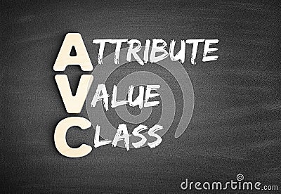 AVC - Attribute Value Class acronym Stock Photo