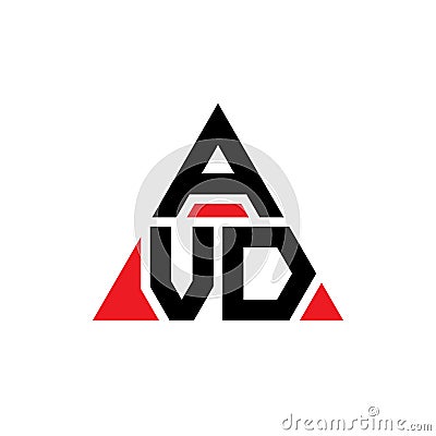 AVD triangle letter logo design with triangle shape. AVD triangle logo design monogram. AVD triangle vector logo template with red Vector Illustration