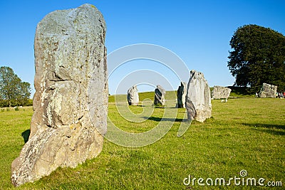 Avebury henge and stone circles are one of the greatest marvels of prehistoric Britain Stock Photo