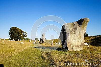 Avebury henge and stone circles are one of the greatest marvels of prehistoric Britain Stock Photo