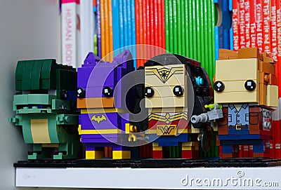 Avenger bricks toy character on shelf Editorial Stock Photo