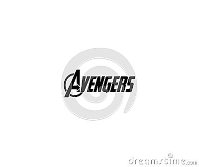 Avengers logo editorial illustrative on white background Editorial Stock Photo