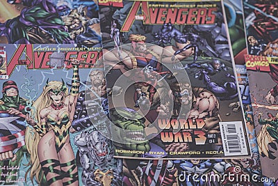 The Avengers Marvel comics superheroes Editorial Stock Photo
