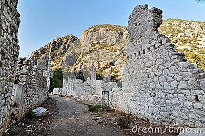 Avenue of North Necropolis. Ruins of ancient city Olympos in Lycia. Turkey Stock Photo