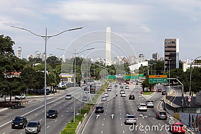 Avenue in Sao Paulo, Brazil Editorial Stock Photo