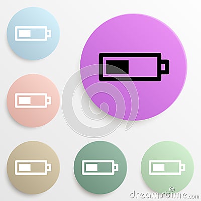 average charging level badge color set. Simple glyph, flat vector of web icons for ui and ux, website or mobile application Stock Photo