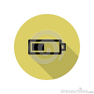 average charging level long shadow icon. Simple glyph, flat vector of web icons for ui and ux, website or mobile application Stock Photo
