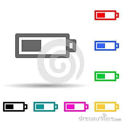 average charging level multi color style icon. Simple thin line, outline vector of web icons for ui and ux, website or mobile Stock Photo