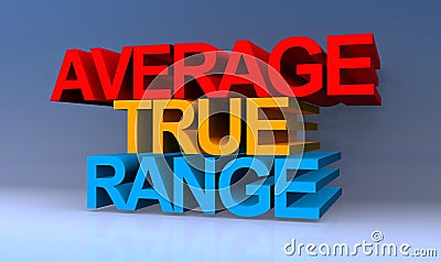 Average true range on blue Stock Photo