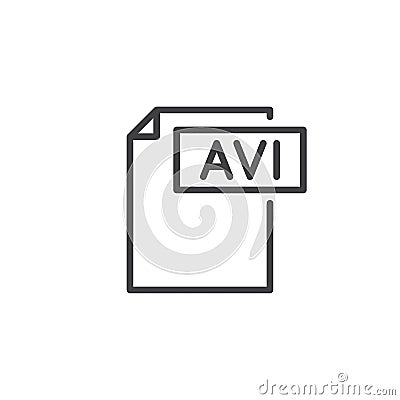 Avi format document line icon Vector Illustration