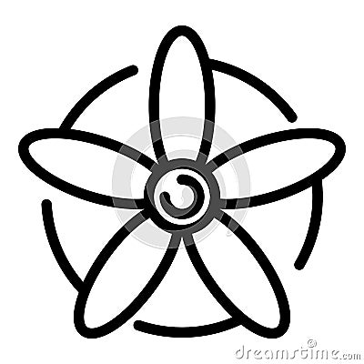 Avia propeller icon, outline style Vector Illustration