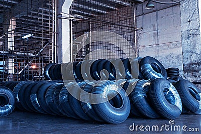 Avia tires production Stock Photo