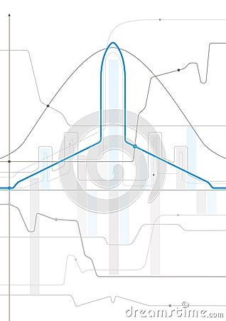 Avia transport. Airplane outline illustration for your project. Gray and blue lines Vector Illustration
