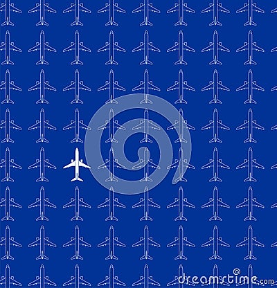 Aviation airplane blueprint concept, vector illustration Vector Illustration